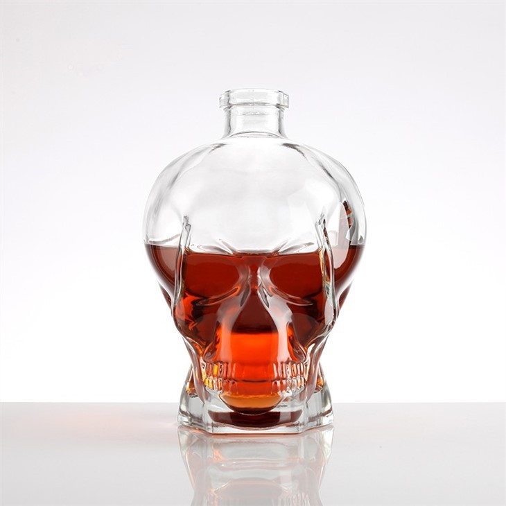 Skull Shaped Glass Bottle