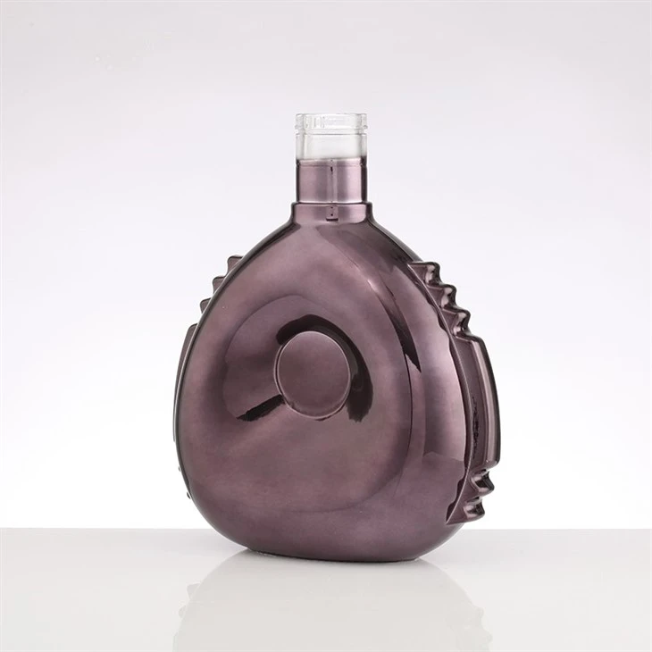 Chocolate Color Electroplated XO Glass Bottle