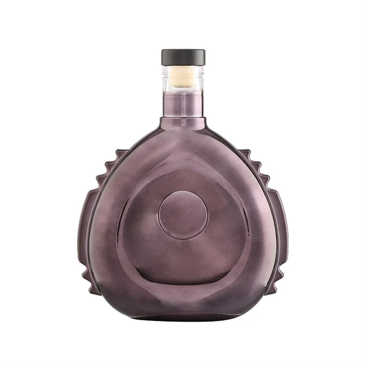 Chocolate Color Electroplated XO Glass Bottle