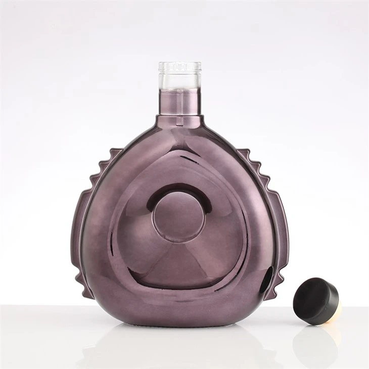 Chocolate Color Electroplated XO Glass Bottle