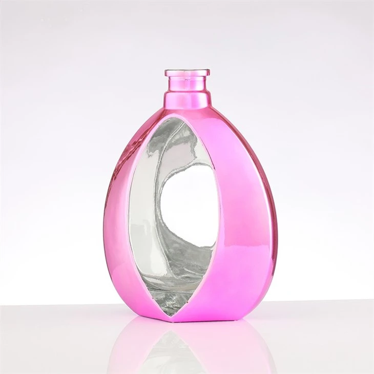 Pink Color Pear Shape 500ml Glass Bottle